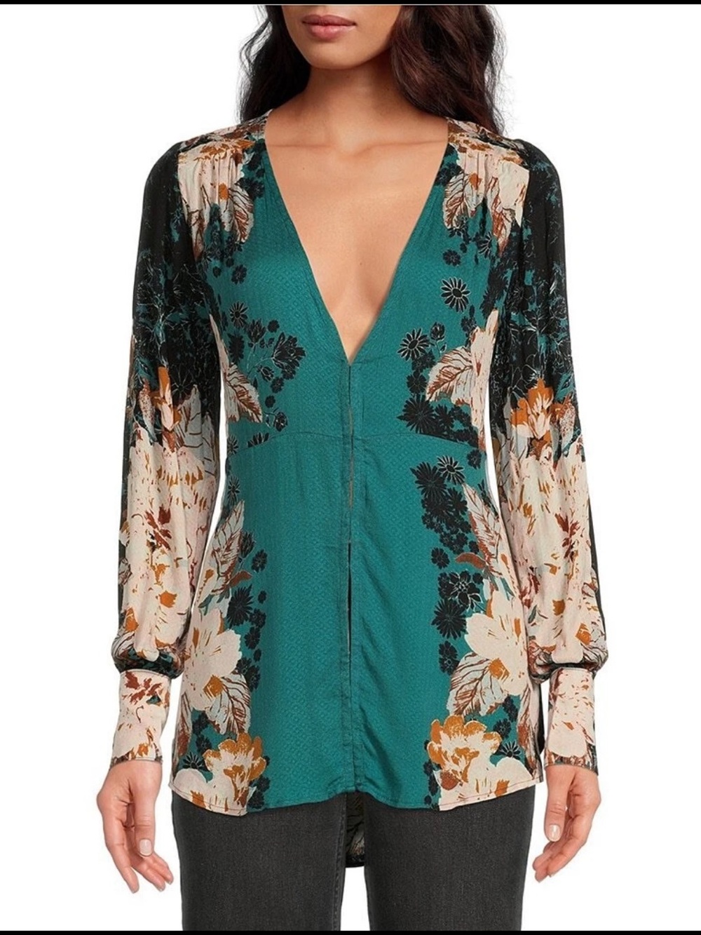 Free People Mikayla Printed Tunic Top - Picture 1 of 12